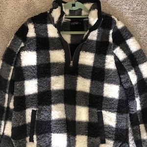 A&F buffalo plaid Sherpa